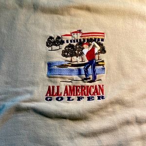 Vintage All American Golfer sweatshirt. Tan with black trim. Size L